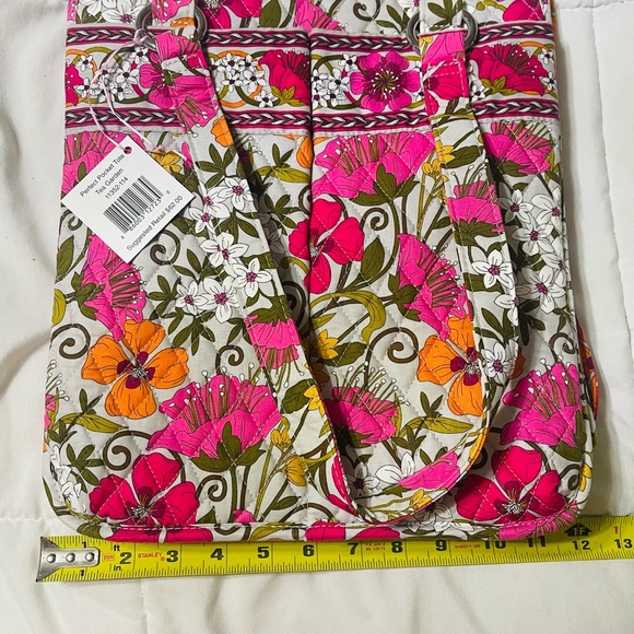 VERA BRADLEY TEA GARDEN PATTERN TOTE BAG PINK ORANGE FLORAL - Picture 5 of 6